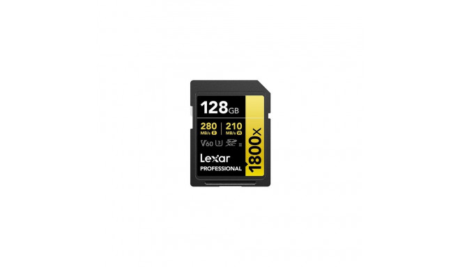 Lexar Pro 1800x SDXC U3 (V60) UHS-II R270/W180 128 GB - 2pack mälukaart