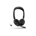 JABRA Evolve2 65 Flex MS Stereo on-ear Bluetooth juhtmevabad aktiivse mürasummutusega USB-C must juh