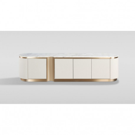 TV-alus Stilig, valge/kuldne