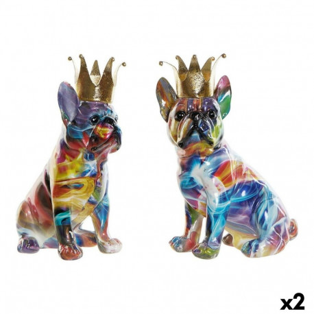 Decorative Figure DKD Home Decor 18,5 x 11,5 x 23,5 cm Multicolour Dog (2 Units)
