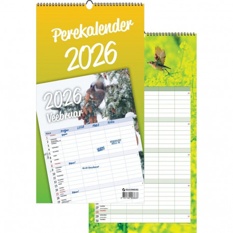 Seinakalender Perekalender 297x420mm, aasaga spiraalköide 2026a.