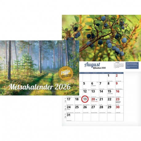 Seinakalender Metsakalender 297*420mm, klamberköide 2026a.