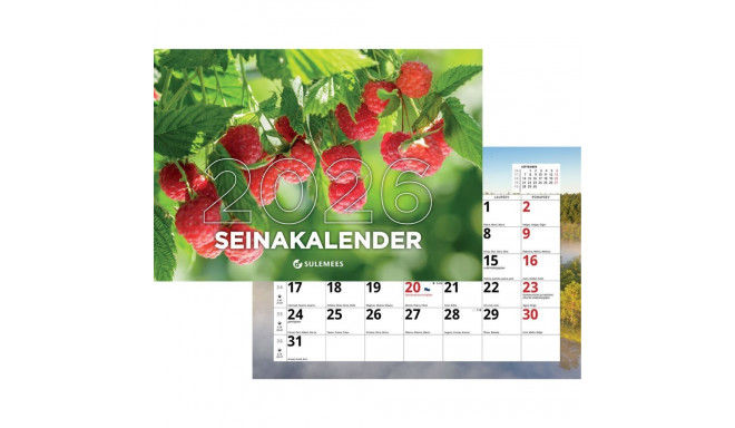 Seinakalender, tavaline 240x165mm, klamberköide 2026a