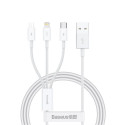 Baseus Baseus Superior Series USB-A - USB-C / Lightning / micro USB 3.5A cable 1m - white Baseus Baseus Superior Series USB-A - USB-C / Lightning / micro USB 3.5A cable 1m - white