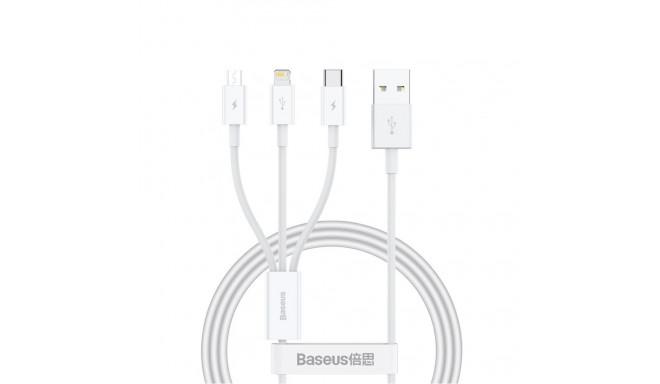 Baseus Baseus Superior Series USB-A - USB-C / Lightning / micro USB 3.5A cable 1m - white