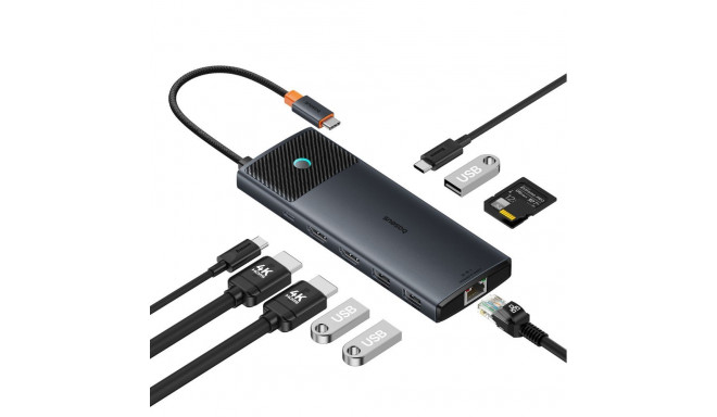 Baseus HUB 10in1 Baseus Metal Gleam Series USB-C to USB-C PD / USB-C / 3x USB-A / 2x HDMI / RJ-45 / 