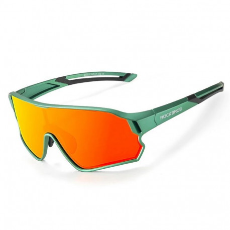 Rockbros Rockbros 14110009002 polarized cycling glasses for children 8-14 years old - green