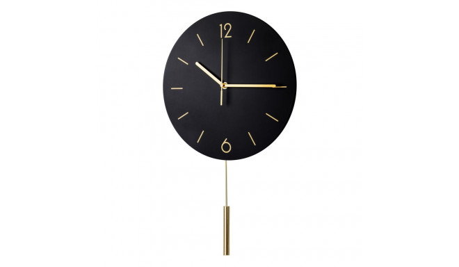 PLATINET ROUND WALL CLOCK LARK BLACK, silent mechanism, stylish pendulum [45960]