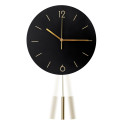 PLATINET ROUND WALL CLOCK LARK BLACK, silent mechanism, stylish pendulum [45960]