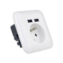 PLATINET WALL SOCKET FRENCH + 2 USB 2.1A