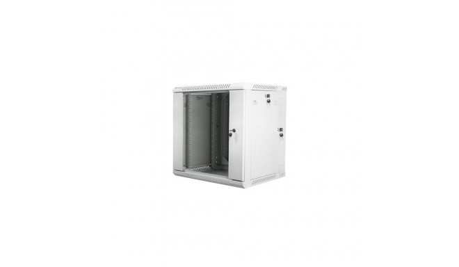 RACK CABINET 19" DOUBLE-SECTION WALL-MOUNT 12U/600X600 (FLAT PACK) GREY LANBERG