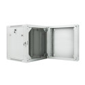 RACK CABINET 19" DOUBLE-SECTION WALL-MOUNT 12U/600X600 (FLAT PACK) GREY LANBERG