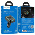 HOCO car transmitter FM bluetooth 2 x USB A + Type C PD QC3.0 20W E85 black HOCO car transmitter FM bluetooth 2 x USB A + Type C PD QC3.0 20W E85 black