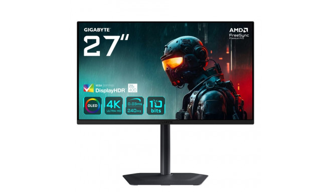 GIGABYTE MO27U2 OLED 4K UHD Gaming Monitor - 3840 x 2160, 240Hz, 0.03ms, 1000 cd/m², Display HDR Tru