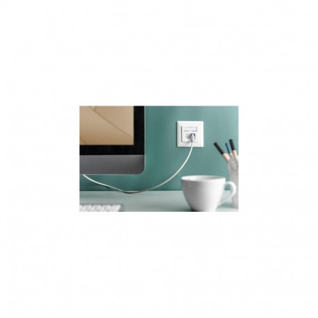 Digitus CAT 6A class EA network socket, design-compatible, shielded, flush-mounted