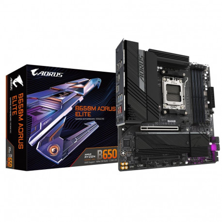 Gigabyte B650M AORUS ELITE (rev. 1.3) protsessoripere AMD protsessoripesa AM5 DDR5 toetatud kõvakett