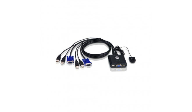 Aten 2-port KVM cable switch with VGA and USB connections