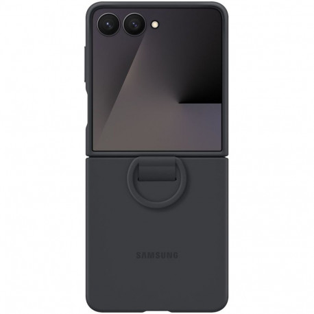 Mobiili tagakaas Samsung Galaxy Flip7, silikoon, ring, must