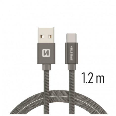 USB kaabel Swissten USB-A - USB-C, 1.2m, hall