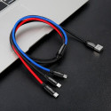 Cable USB A Plug - USB C / micro USB / Lightning Plugs 1.2m for Charging Only, Black BASEUS