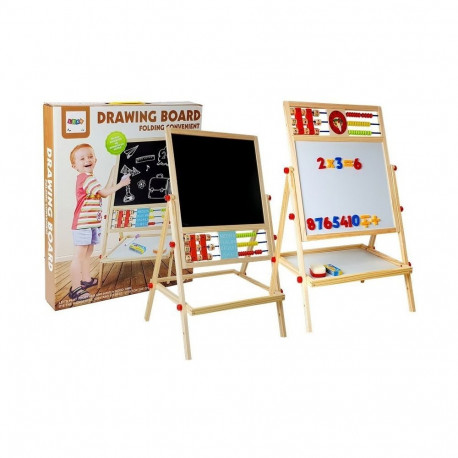 Puidust tahvel kriidiga arvutusalus kell magnetnumbritega