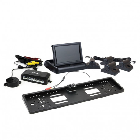 Zestaw czujników parkowania tft02 4,3" z kamerą hd-402-led 4 sensory czarne truck