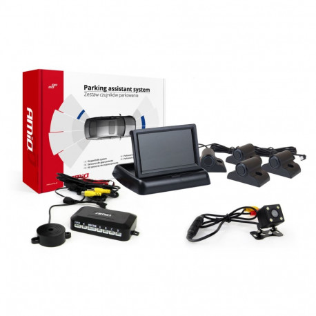 Zestaw czujników parkowania tft02 4,3" z kamerą hd-315-led 4 sensory czarne truck
