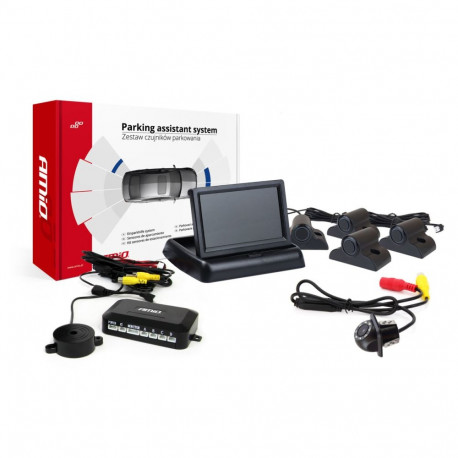 Zestaw czujników parkowania tft02 4,3" z kamerą hd-305-led 4 sensory czarne truck