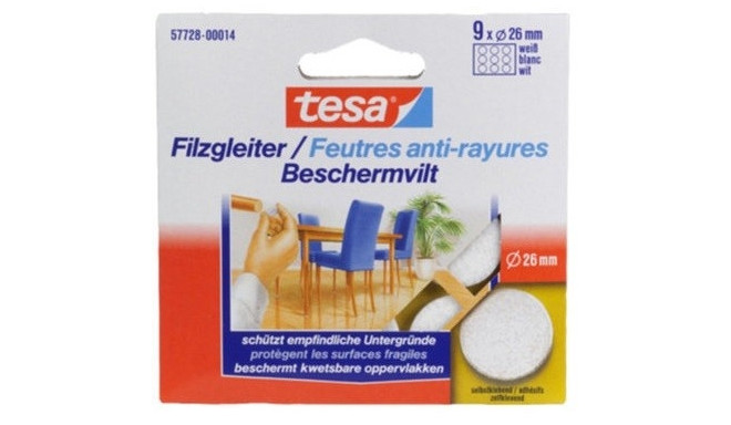 Vildist pehmendus tesa Protect valge ümar, D26mm, 9tk