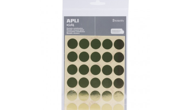 Etikett iseliimuv APLI ümar 20mm, kuld, 99tk/pk, Ref.11808, markeerimispunkt