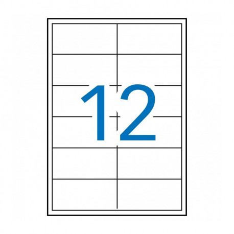 Etikett iseliimuv APLI 97x42,4 mm, 12 tk A4 lehel, 100l/pk, Ref.01288