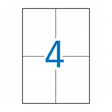 Etikett iseliimuv MULTI3 105x148mm, 4 tk A4 lehel, 100l/pk