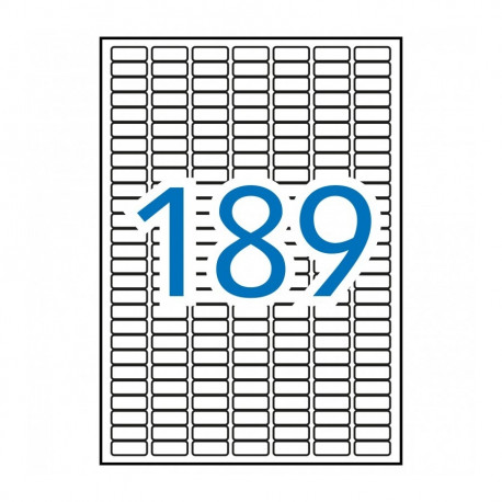 Etikett iseliimuv APLI 25,4x10mm, ümarnurk, eemaldatav, 189 tk A4 lehel, 10/pk, Ref.12927