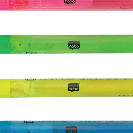 Tahvlimarker NOBO Quartet Neon (roheline, sinine, roosa, kollane) 4tk kompl.