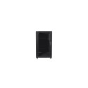 RACK CABINET 19" FREE-STANDING 22U/600X600 (FLAT PACK) WITH GLASS DOOR BLACK LANBERG