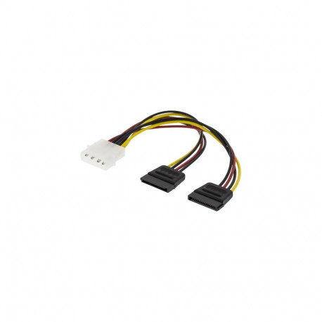 Deltaco SATA-S3 power cable Yellow Molex (4-pin) 2 x SATA 15-pin
