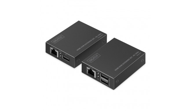 DIGITUS HDMI KVM Extender Set 4K/30Hz 40/70 m PoC CAT Black