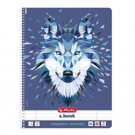 Herlitz spiraalkaustik A4/80 jooneline Wild Animals / Hunt