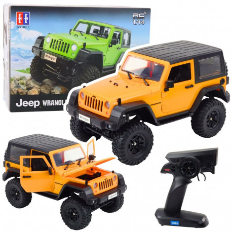 Auto terenowe kaugjuhitav RC Jeep Wrangler rock crawler oranž 1:14