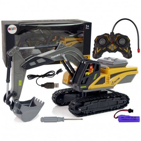 Koparka Gąsienicowa Zdalnie Sterowana 2.4G Żółta