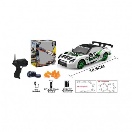 Auto Sportowe Zdalnie Sterowane Wymienne Koła Biało- Zielone