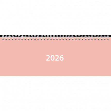 Lauakalender Classic, pastelne roosa, Õhukesed plastkaaned 2026a.