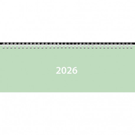 Lauakalender Classic, pastelne roheline, Õhukesed plastkaaned 2026a.