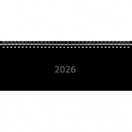 Lauakalender Classic, must, Õhukesed plastkaaned 2026a.