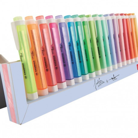 Helestusmarkerid Stabilo Swing Cool, 18 värvi laua-alusel, komplekt