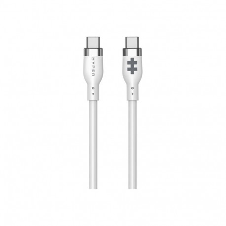 HYPER 1.5m Silicone USB-C to USB-C 60W Charging Cable - White |