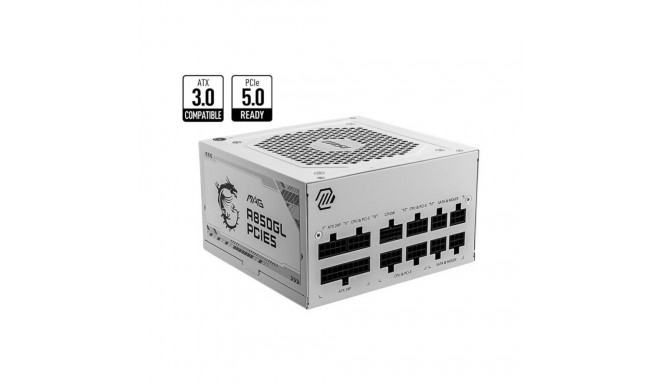 MSI toiteplokk 850W 80 Plus Gold PFC Active MAGA850GLPCIE5WHITE