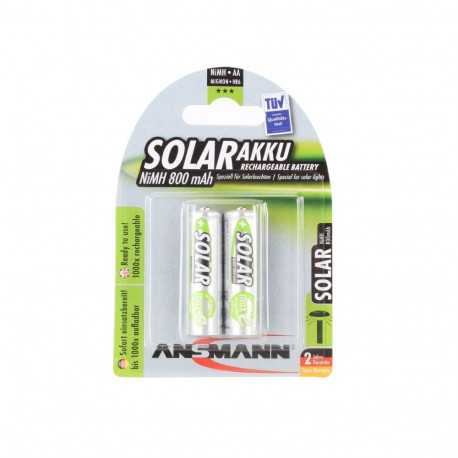 800mAh Solar (silber, 2x AA (Mignon))