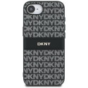 DKNY Repeat Texture Pattern with Tonal Stripe case for iPhone 16e - black