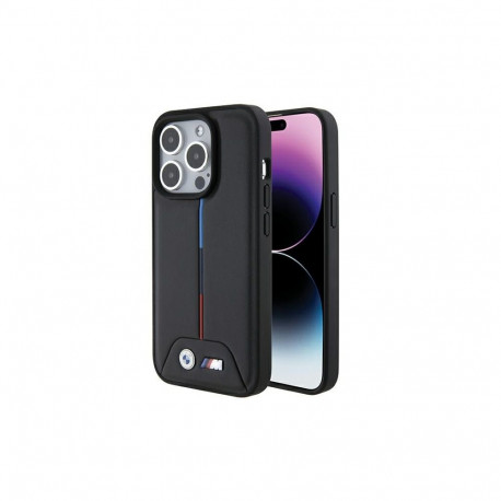 BMW Quilted Tricolor iPhone 15 Pro Case - Black